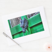 Welsh Cast Iron Dragon Head Deurklopker Rechthoekige Sticker (Envelop)