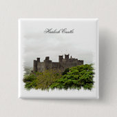 WELSH CASTLES VIERKANTE BUTTON 5,1 CM (Voorkant)