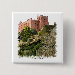 WELSH CASTLES VIERKANTE BUTTON 5,1 CM