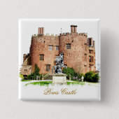 WELSH CASTLES VIERKANTE BUTTON 5,1 CM (Voorkant)