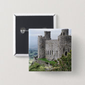 WELSH CASTLES VIERKANTE BUTTON 5,1 CM (Voorkant /achterkant)