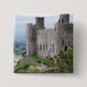WELSH CASTLES VIERKANTE BUTTON 5,1 CM (Voorkant)