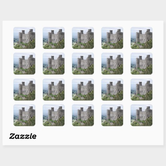 WELSH CASTLES VIERKANTE STICKER (Vel)