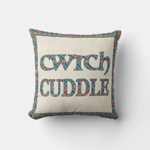 Welsh Catch Kussen of Kussen, Blauw, Rood Patroon