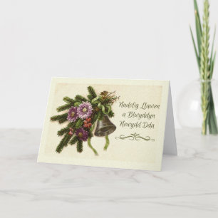 Welsh Christmas Nadolig Llawen  Groenen Feestdagen Kaart