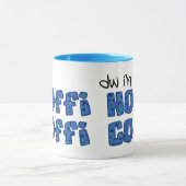 Welsh Coffee Mok: Hoffi Coffi, donkerblauwe bloeme Mok (Midden)