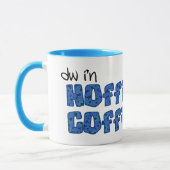 Welsh Coffee Mok: Hoffi Coffi, donkerblauwe bloeme Mok (Links)