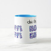 Welsh Coffee Mok: Hoffi Coffi, Paars Pattern Mok (Midden)