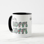 Welsh Coffee Mok: Hoffi Coffi, rood, groen, zilver Mok (Voorkant links)