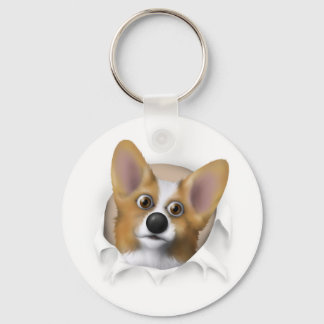 Welsh Corgi 1 die uitbreekt Sleutelhanger