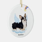Welsh Corgi Angel Dog Gepersonaliseerd Pet Memoria Keramisch Ornament (Rechts)