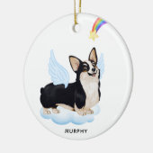 Welsh Corgi Angel Dog Gepersonaliseerd Pet Memoria Keramisch Ornament (Links)