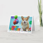 Welsh Corgi Birthday Card Kaart (Voorkant)