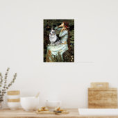 Welsh Corgi (blauw merle) - Ophelia Zittend Poster (Keuken)