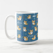 Welsh Corgi Botten en harten met naam Koffiemok (Links)