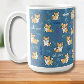 Welsh Corgi Botten en harten met naam Koffiemok