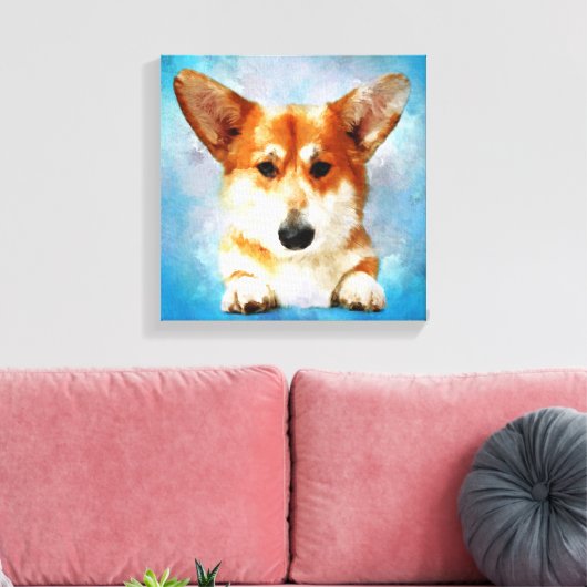Welsh Corgi Canvas Afdruk (Insitu (Woonkamer))