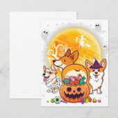 Welsh Corgi Cardigan Dog Mummy Witch Moon Ghosts H Kaart (Voorkant / Achterkant)