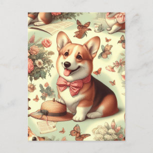 Welsh Corgi Cardigan illustratie Briefkaart