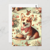 Welsh Corgi Cardigan illustratie Briefkaart (Voorkant / Achterkant)