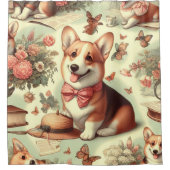 Welsh Corgi Cardigan illustratie Douchegordijn (Voorkant)