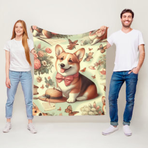 Welsh Corgi Cardigan illustratie Fleece Deken