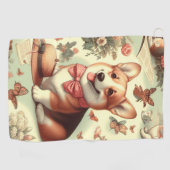  Welsh Corgi Cardigan illustratie Golfhanddoek (Horizontaal)