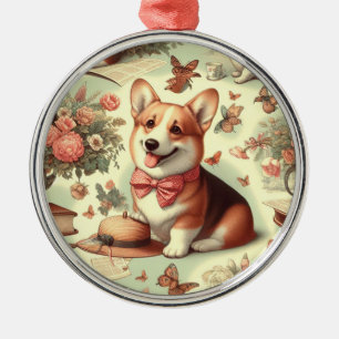  Welsh Corgi Cardigan illustratie Metalen Ornament
