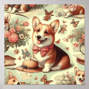 Welsh Corgi Cardigan illustratie Poster
