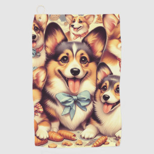 Welsh Corgi Cardigan Naadloos Golfhanddoek