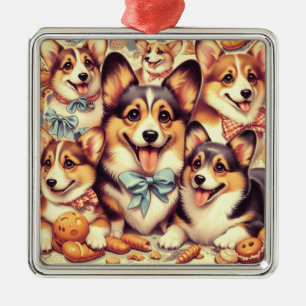 Welsh Corgi Cardigan Naadloos Metalen Ornament