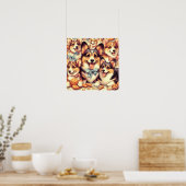 Welsh Corgi Cardigan Naadloos Poster (Keuken)