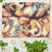Welsh Corgi Cardigan Naadloos Theedoek (Gevouwen)
