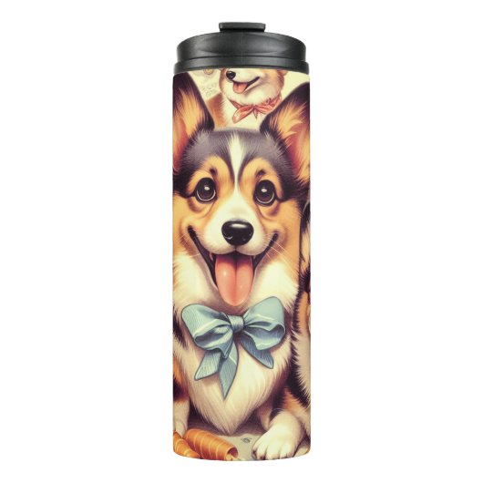 Welsh Corgi Cardigan Naadloos Thermosbeker (Voorkant)