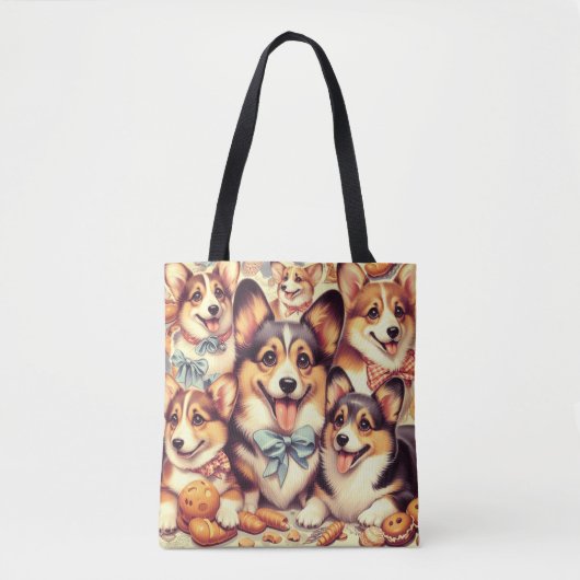 Welsh Corgi Cardigan Naadloos Tote Bag (Voorkant)