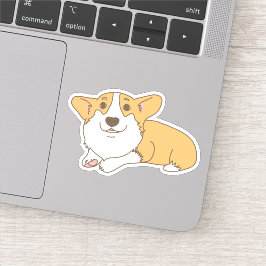 Welsh Corgi Cartoon met een lief gezicht Sticker