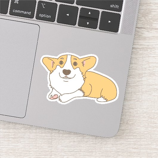 Welsh Corgi Cartoon met een lief gezicht Sticker (Detail)