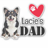 Welsh Corgi Dad Personalized Sticker (Voorkant)