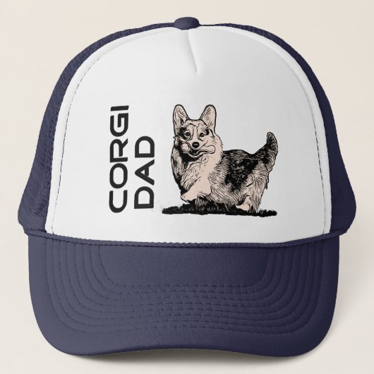 Welsh Corgi Dad Pet Trucker Hat (Voorkant)