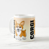 Welsh Corgi Dog Art Koffiemok (Voorkant links)