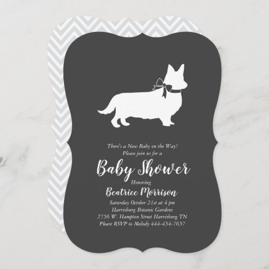 Welsh Corgi Dog Baby shower Geslacht Neutraal Kaart (Voorkant / Achterkant)