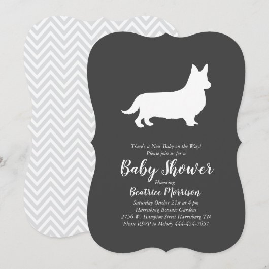 Welsh Corgi Dog Baby shower Geslacht Neutraal Kaart (Voorkant / Achterkant)