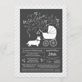 Welsh Corgi Dog Baby shower Kaart
