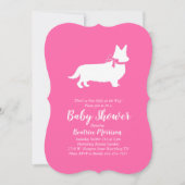 Welsh Corgi Dog Baby shower Pink Girl Kaart (Voorkant)