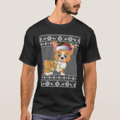 Welsh Corgi Dog Christmas Lights Matching Lelijke T-shirt (Voorkant)