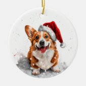 Welsh Corgi Dog Christmas Personalized Keramisch Ornament (Voorkant)