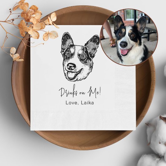 Welsh Corgi Dog Gepersonaliseerde Drink op mij Servet