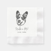Welsh Corgi Dog Gepersonaliseerde Drink op mij Servet (Voorkant)
