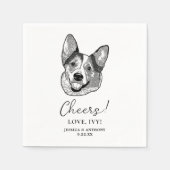 Welsh Corgi Dog Gepersonaliseerde Proost Servet (Voorkant)