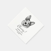 Welsh Corgi Dog Gepersonaliseerde Proost Servet (Hoek)